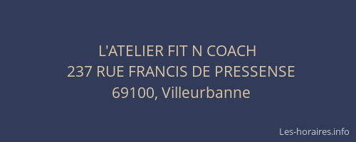 L'ATELIER FIT N COACH