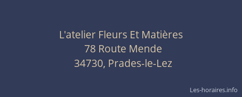 L'atelier Fleurs Et Matières