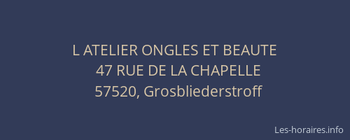 L ATELIER ONGLES ET BEAUTE