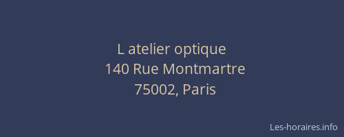 L atelier optique