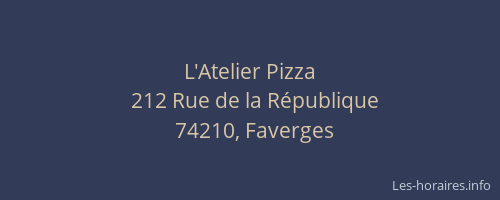 L'Atelier Pizza