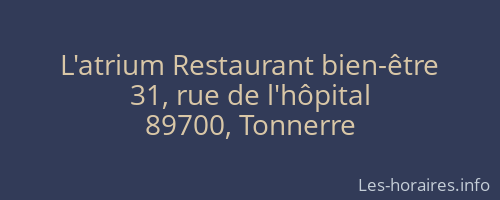 L'atrium Restaurant bien-être