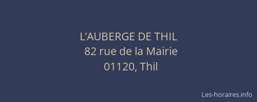 L'AUBERGE DE THIL