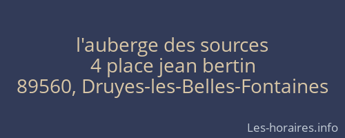 l'auberge des sources