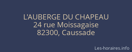 L'AUBERGE DU CHAPEAU