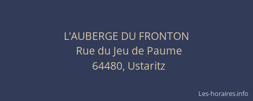 L'AUBERGE DU FRONTON