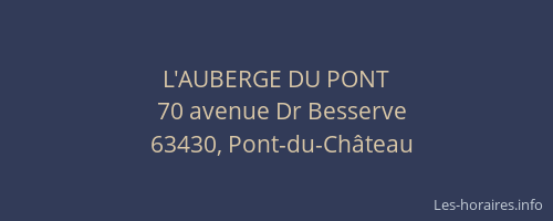 L'AUBERGE DU PONT