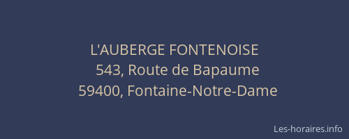L'AUBERGE FONTENOISE