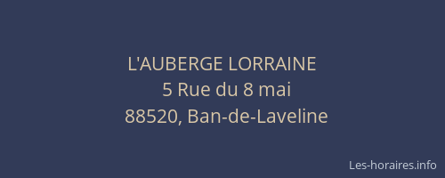 L'AUBERGE LORRAINE