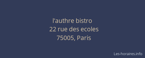 l'authre bistro