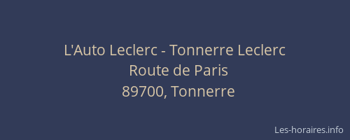 L'Auto Leclerc - Tonnerre Leclerc
