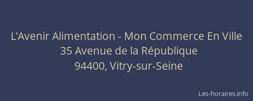 L'Avenir Alimentation - Mon Commerce En Ville