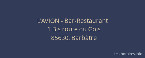 L'AVION - Bar-Restaurant