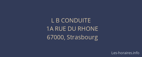 L B CONDUITE