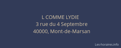 L COMME LYDIE