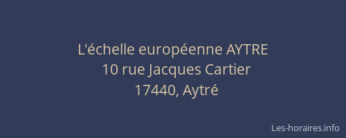 L'&eacute;chelle europ&eacute;enne AYTRE