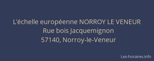 L'&eacute;chelle europ&eacute;enne NORROY LE VENEUR