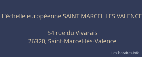 L'&eacute;chelle europ&eacute;enne SAINT MARCEL LES VALENCE