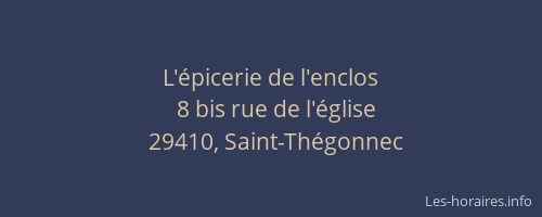 L'&eacute;picerie de l'enclos
