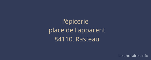 l'&eacute;picerie