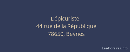 L'&eacute;picuriste