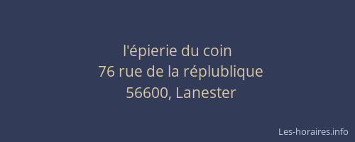 l'&eacute;pierie du coin