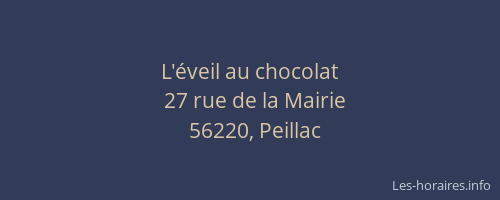 L'&eacute;veil au chocolat