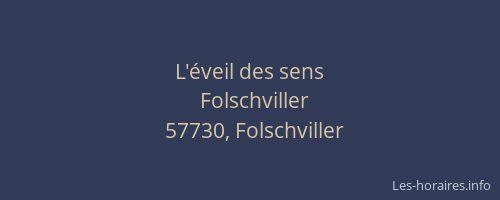 L'&eacute;veil des sens