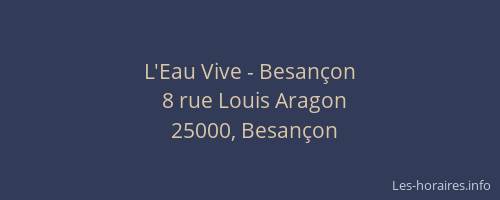 L'Eau Vive - Besançon