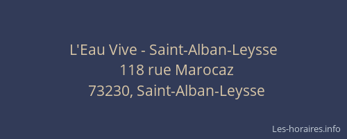 L'Eau Vive - Saint-Alban-Leysse
