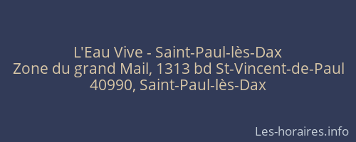 L'Eau Vive - Saint-Paul-lès-Dax