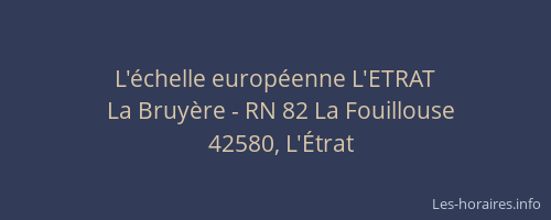 L'échelle européenne L'ETRAT