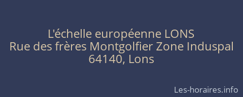 L'échelle européenne LONS
