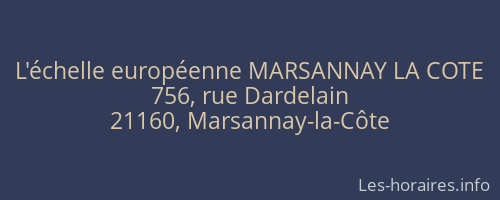 L'échelle européenne MARSANNAY LA COTE