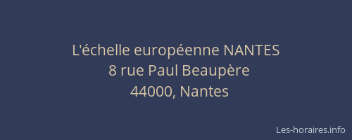 L'échelle européenne NANTES