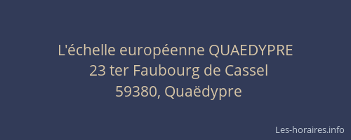 L'échelle européenne QUAEDYPRE