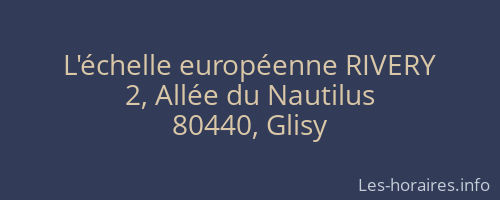 L'échelle européenne RIVERY