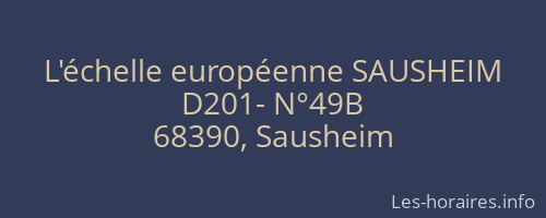 L'échelle européenne SAUSHEIM
