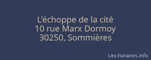 L'échoppe de la cité