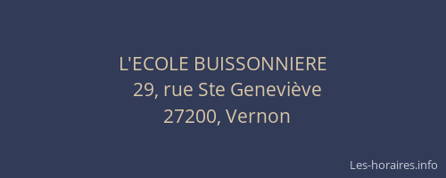 L'ECOLE BUISSONNIERE