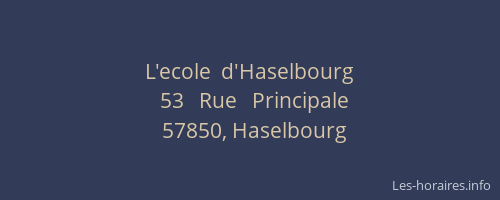 L'ecole  d'Haselbourg