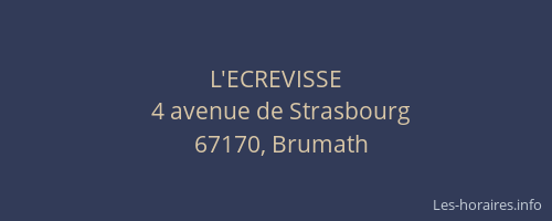 L'ECREVISSE