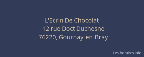 L'Ecrin De Chocolat