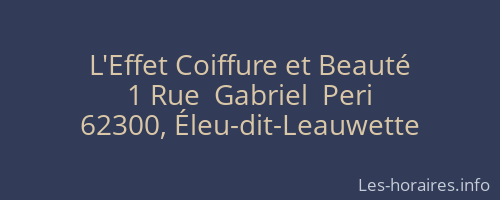 L'Effet Coiffure et Beauté