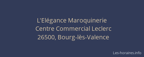 L'El&eacute;gance Maroquinerie