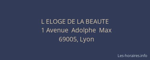 L ELOGE DE LA BEAUTE