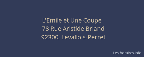 L'Emile et Une Coupe