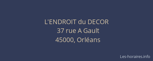 L'ENDROIT du DECOR