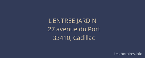 L'ENTREE JARDIN