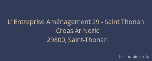 L' Entreprise Am&eacute;nagement 29 - Saint Thonan